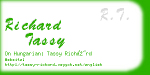 richard tassy business card